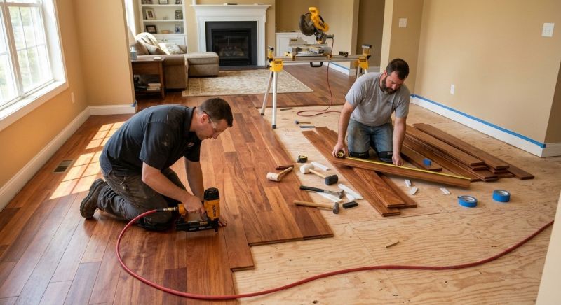 Cherry Floor Installation in Bainbridge Island, WA