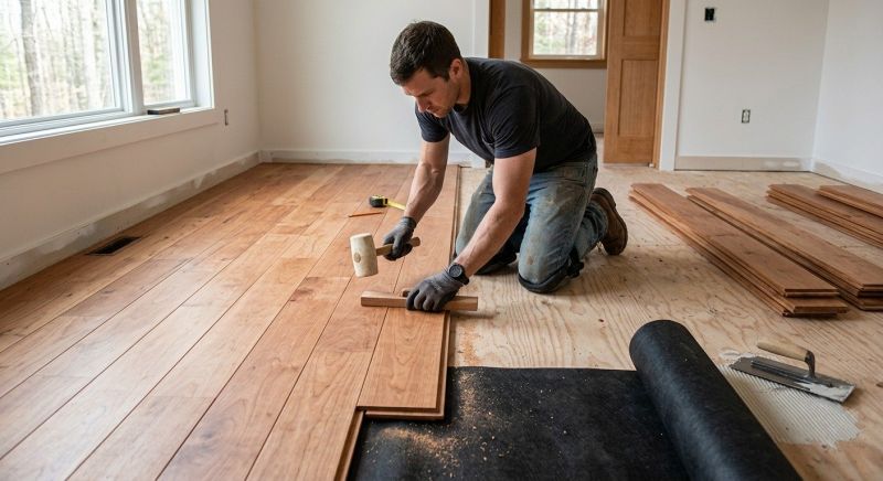Cherry Floor Installation in Lynnwood, WA