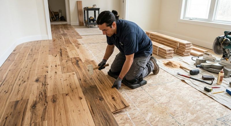 Hickory Floor Installation in Seattle, WA